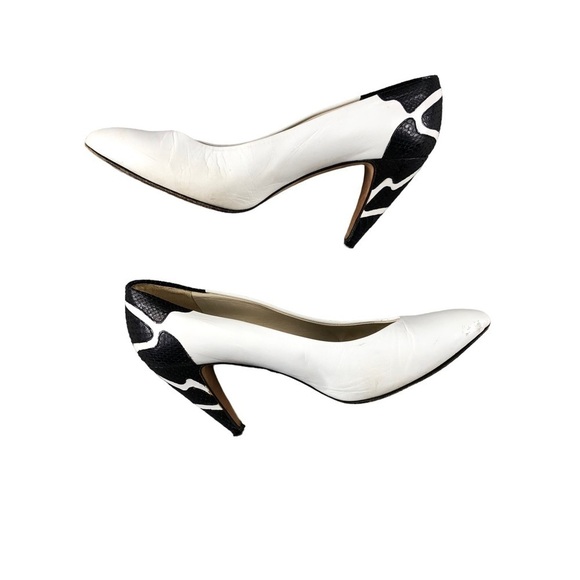 VTG Via Spiga 80s Mod Pointy Toe Pumps Zebra Print - Picture 2 of 11